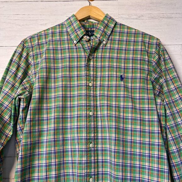 Ralph Lauren Dress Shirt Size Small Custom Fit Vintage Plaid Button Down Plaid - Picture 9 of 15
